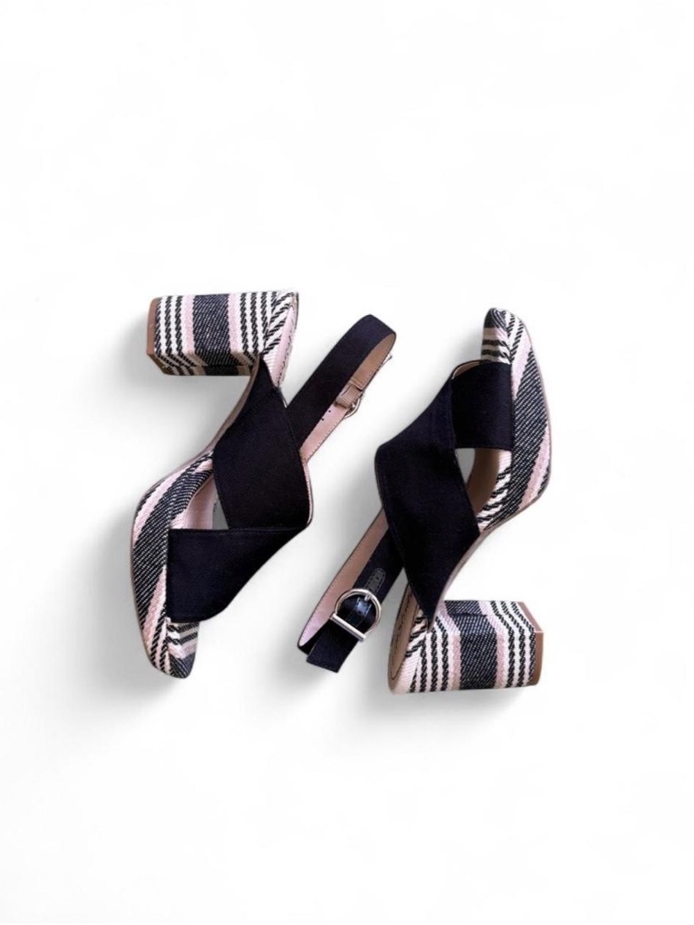 LifeStride Striped Block Heel Sandals